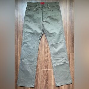 HUGO Men’s Slim Pants Casual – Black Plastic Pocket Detail Size 34 Olive Khaki